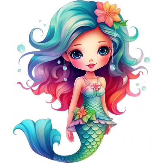 Sticker decorativ, Mica Sirena, Turcoaz, 71 cm, 1344STK Sticker decorativ, Mica Sirena, Turcoaz, 71 cm, 1344STK