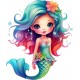 Sticker decorativ, Mica Sirena, Turcoaz, 71 cm, 1344STK Sticker decorativ, Mica Sirena, Turcoaz, 71 cm, 1344STK