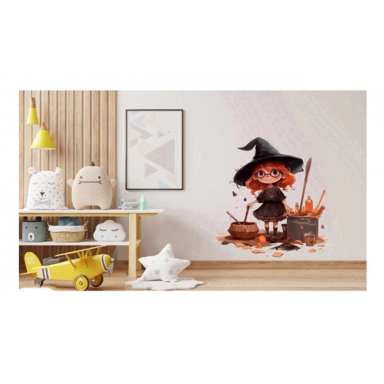 Sticker decorativ, Mica Vrajitoare, Portocaliu, 66 cm, 1263STK-4 Sticker decorativ, Mica Vrajitoare, Portocaliu, 66 cm, 1263STK-4