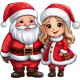 Sticker decorativ, Mos Craciun, Rosu, 1368STK-3 Sticker decorativ, Mos Craciun, Rosu, 1368STK-3