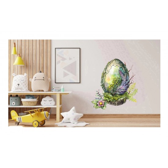 Sticker decorativ, Ou de Dinozaur, Verde, 75 cm, 1207STK-1 Sticker decorativ, Ou de Dinozaur, Verde, 75 cm, 1207STK-1
