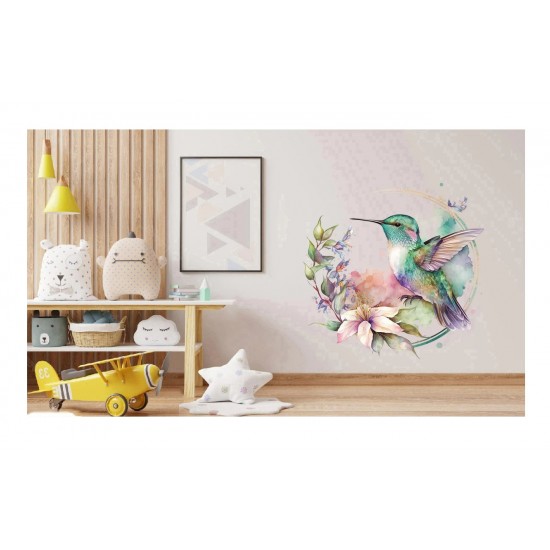 Sticker decorativ, Pasarea Colibri, Multicolor, 61 cm, 1271STK-3 Sticker decorativ, Pasarea Colibri, Multicolor, 61 cm, 1271STK-3