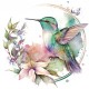 Sticker decorativ, Pasarea Colibri, Multicolor, 61 cm, 1271STK-3 Sticker decorativ, Pasarea Colibri, Multicolor, 61 cm, 1271STK-3
