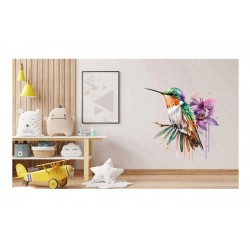 Sticker decorativ, Pasarea Colibri, Multicolor, 66 cm, 1271STK-5 Sticker decorativ, Pasarea Colibri, Multicolor, 66 cm, 1271STK-5