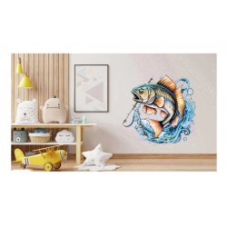 Sticker decorativ, Peste, Albastru, 61 cm, 1273STK-3 Sticker decorativ, Peste, Albastru, 61 cm, 1273STK-3