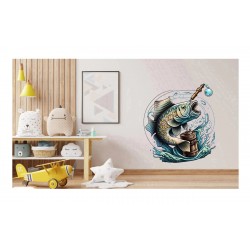 Sticker decorativ, Peste, Albastru, 65 cm, 1273STK-4 Sticker decorativ, Peste, Albastru, 65 cm, 1273STK-4