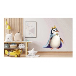 Sticker decorativ, Pinguin Rege, Alb, 69 cm, 1277STK-6 Sticker decorativ, Pinguin Rege, Alb, 69 cm, 1277STK-6