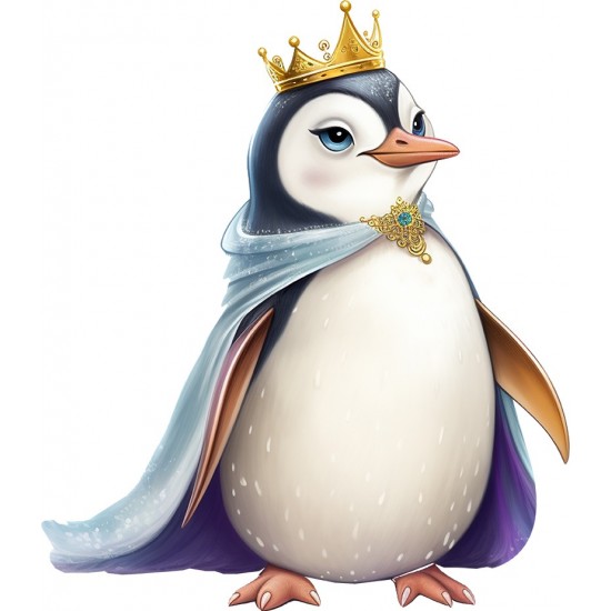 Sticker decorativ, Pinguin Rege, Alb, 69 cm, 1277STK-6 Sticker decorativ, Pinguin Rege, Alb, 69 cm, 1277STK-6