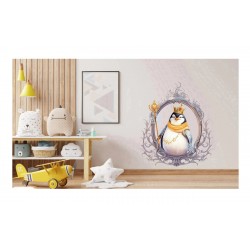 Sticker decorativ, Pinguin Rege, Alb, 73 cm, 1277STK-3 Sticker decorativ, Pinguin Rege, Alb, 73 cm, 1277STK-3