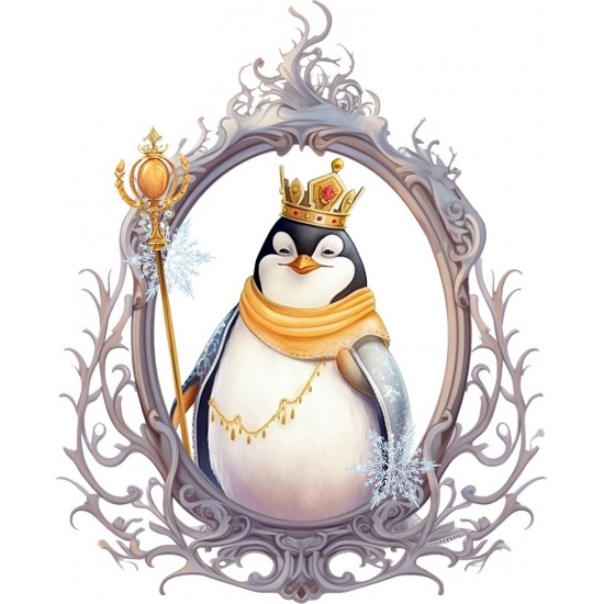 Sticker decorativ, Pinguin Rege, Alb, 73 cm, 1277STK-3 Sticker decorativ, Pinguin Rege, Alb, 73 cm, 1277STK-3