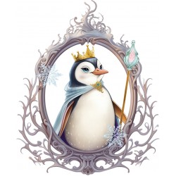 Sticker decorativ, Pinguin Rege, Alb, 73 cm, 1277STK-4
