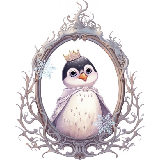 Sticker decorativ, Pinguin Rege, Alb, 74 cm, 1277STK-1 Sticker decorativ, Pinguin Rege, Alb, 74 cm, 1277STK-1