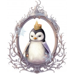 Sticker decorativ, Pinguin Rege, Alb, 74 cm, 1277STK-2