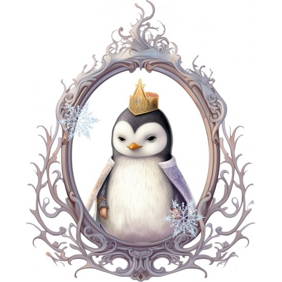 Sticker decorativ, Pinguin Rege, Alb, 74 cm, 1277STK-2 Sticker decorativ, Pinguin Rege, Alb, 74 cm, 1277STK-2
