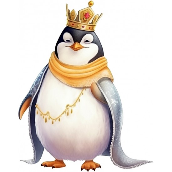 Sticker decorativ, Pinguin Rege, Alb, 76 cm, 1277STK-5 Sticker decorativ, Pinguin Rege, Alb, 76 cm, 1277STK-5
