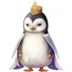 Sticker decorativ, Pinguin Rege, Alb, 79 cm, 1277STK-8 Sticker decorativ, Pinguin Rege, Alb, 79 cm, 1277STK-8