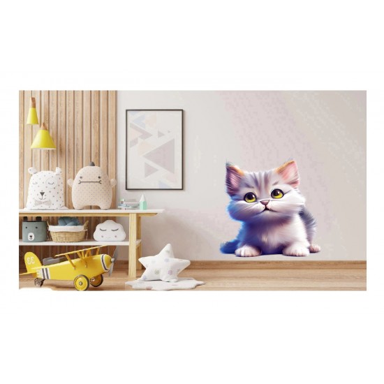 Sticker decorativ, Pisica, Alb, 67 cm, 1218STK Sticker decorativ, Pisica, Alb, 67 cm, 1218STK
