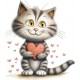 Sticker decorativ, Pisica, Gri, 68 cm, 1326STK-1 Sticker decorativ, Pisica, Gri, 68 cm, 1326STK-1