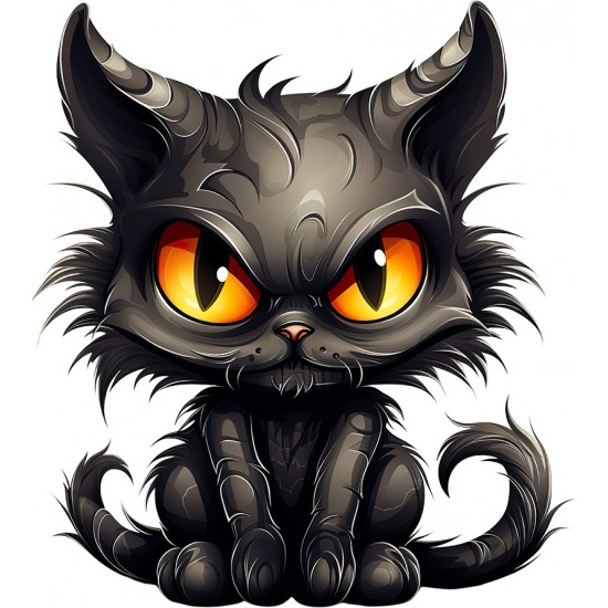Sticker decorativ, Pisica, Negru, 1366STK-3