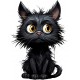 Sticker decorativ, Pisica, Negru, 1366STK-4 Sticker decorativ, Pisica, Negru, 1366STK-4