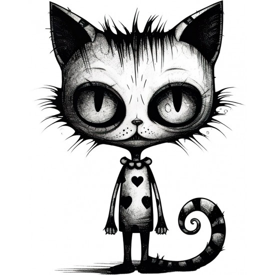 Sticker decorativ, Pisica, Negru, 1366STK-7 Sticker decorativ, Pisica, Negru, 1366STK-7