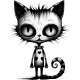 Sticker decorativ, Pisica, Negru, 1366STK-7 Sticker decorativ, Pisica, Negru, 1366STK-7