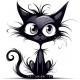 Sticker decorativ, Pisica, Negru, 1366STK Sticker decorativ, Pisica, Negru, 1366STK