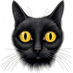 Sticker decorativ, Pisica, Negru, 62 cm, 1358STK-9