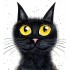 Sticker decorativ, Pisica, Negru, 65 cm, 1358STK-8