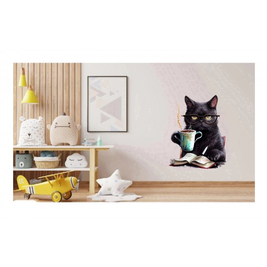 Sticker decorativ, Pisica, Negru, 78 cm, 1258STK Sticker decorativ, Pisica, Negru, 78 cm, 1258STK