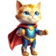 Sticker decorativ, Pisica Supererou, Albastru, 82 cm, 1318STK-3 Sticker decorativ, Pisica Supererou, Albastru, 82 cm, 1318STK-3