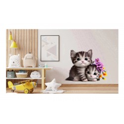 Sticker decorativ, Pisicute, Alb, 76 cm, 1251STK Sticker decorativ, Pisicute, Alb, 76 cm, 1251STK