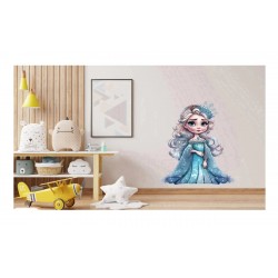 Sticker decorativ, Printesa Elsa, Albastru, 75 cm, 1269STK Sticker decorativ, Printesa Elsa, Albastru, 75 cm, 1269STK