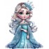 Sticker decorativ, Printesa Elsa, Albastru, 75 cm, 1269STK