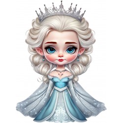 Sticker decorativ, Printesa Elsa, Albastru, 80 cm, 1269STK-2