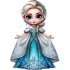 Sticker decorativ, Printesa Elsa, Albastru, 82 cm, 1269STK-4