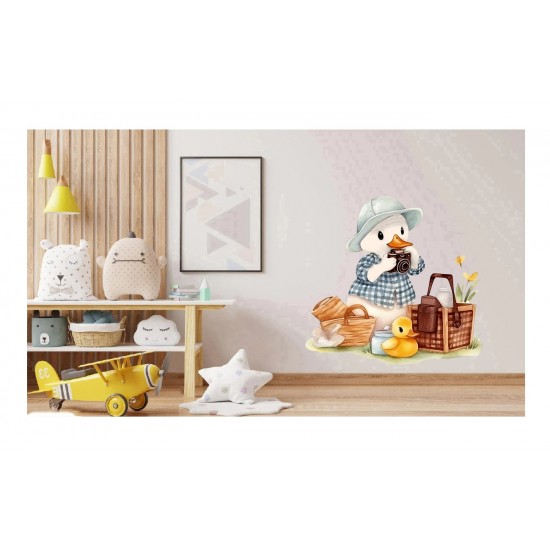 Sticker decorativ, Ratoi la Picnic, Maro, 61 cm, 1290STK Sticker decorativ, Ratoi la Picnic, Maro, 61 cm, 1290STK