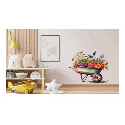 Sticker decorativ, Roaba cu Flori, Multicolor, 62 cm, 1261STK-4 Sticker decorativ, Roaba cu Flori, Multicolor, 62 cm, 1261STK-4