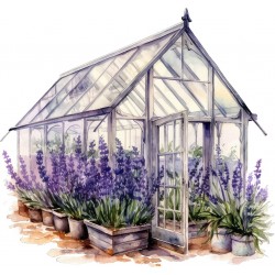 Sticker decorativ, Sera de Lavanda, Mov, 63 cm, 1361STK-1