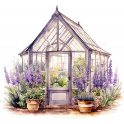 Sticker decorativ, Sera de Lavanda, Mov, 65 cm, 1361STK-2