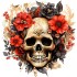 Sticker decorativ, Skull, Rosu, 61 cm, 1357STK