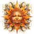 Sticker decorativ, Soare, Portocaliu, 62 cm, 1328STK-4