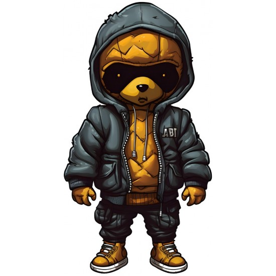 Sticker decorativ, Teddy Hip Hop, Negru, 90 cm, 1332STK-3 Sticker decorativ, Teddy Hip Hop, Negru, 90 cm, 1332STK-3