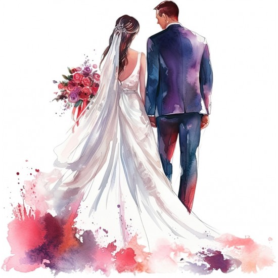 Sticker decorativ, Tineri Casatoriti, Alb, 60 cm, 1284STK-4 Sticker decorativ, Tineri Casatoriti, Alb, 60 cm, 1284STK-4