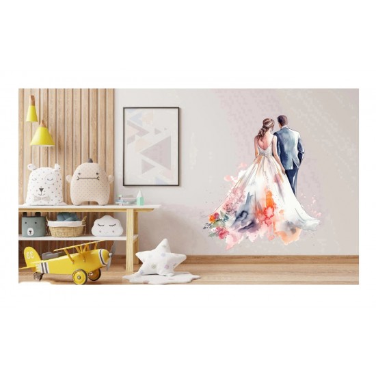Sticker decorativ, Tineri Casatoriti, Alb, 67 cm, 1284STK-3 Sticker decorativ, Tineri Casatoriti, Alb, 67 cm, 1284STK-3