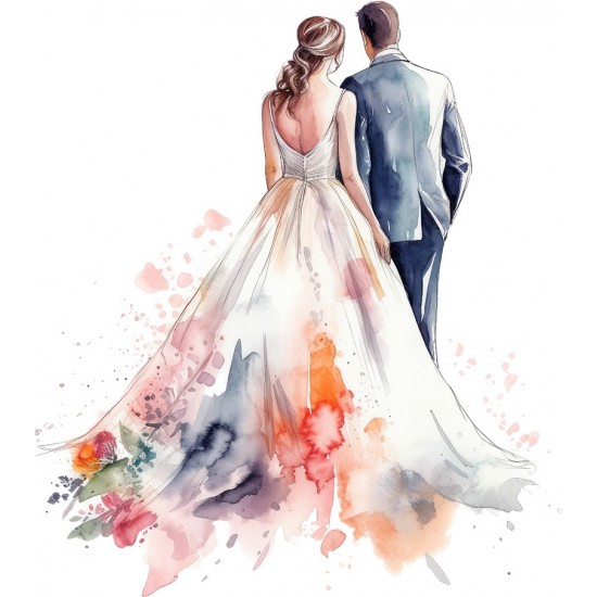 Sticker decorativ, Tineri Casatoriti, Alb, 67 cm, 1284STK-3 Sticker decorativ, Tineri Casatoriti, Alb, 67 cm, 1284STK-3