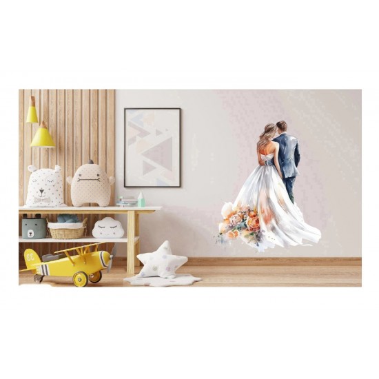 Sticker decorativ, Tineri Casatoriti, Alb, 74 cm, 1284STK Sticker decorativ, Tineri Casatoriti, Alb, 74 cm, 1284STK