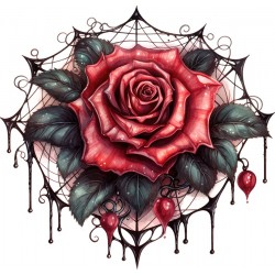 Sticker decorativ, Trandafiri, Rosu, 62 cm, 1343STK-18