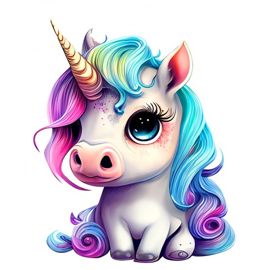 Sticker decorativ, Unicorn, Alb, 75 cm, 1202STK-2 Sticker decorativ, Unicorn, Alb, 75 cm, 1202STK-2
