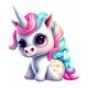 Sticker decorativ, Unicorn, Alb, 75 cm, 1202STK-5 Sticker decorativ, Unicorn, Alb, 75 cm, 1202STK-5